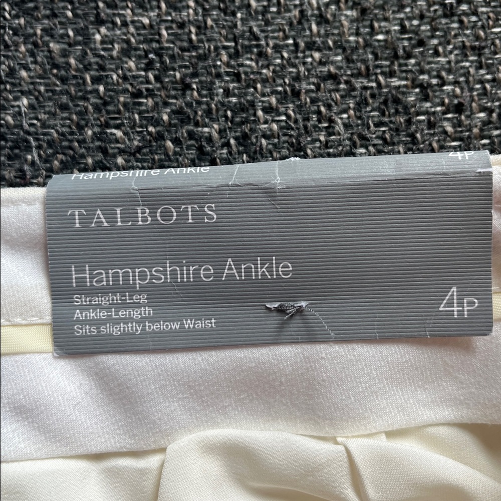 Talbots Hampshire Elegant Cream Pants - Picture 2 of 6